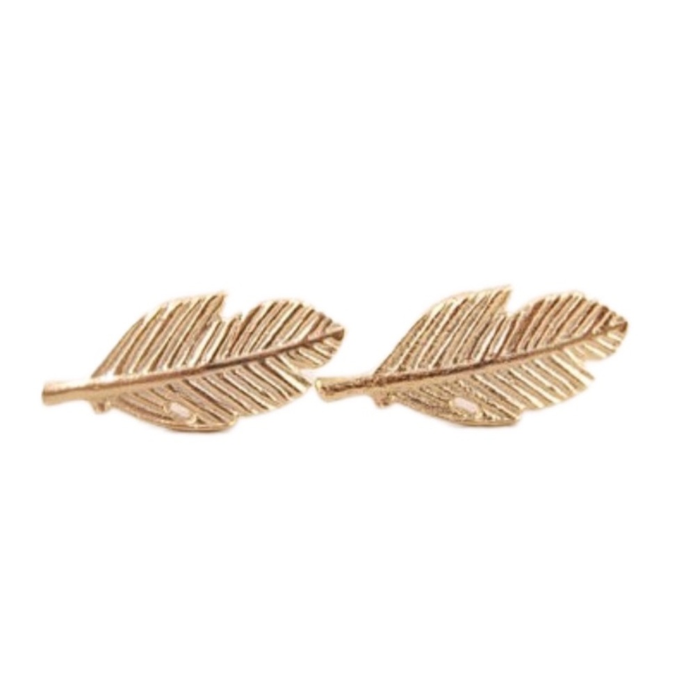 ❄️Feather Bohemian Dainty Stud Earrings - Gold